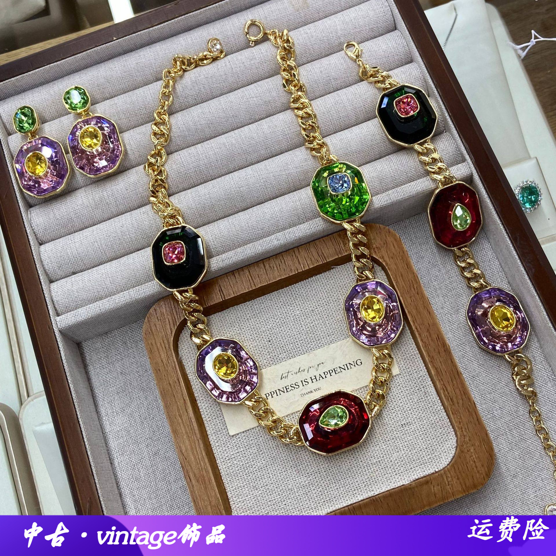新款时尚水晶高级项链女欧美轻奢
