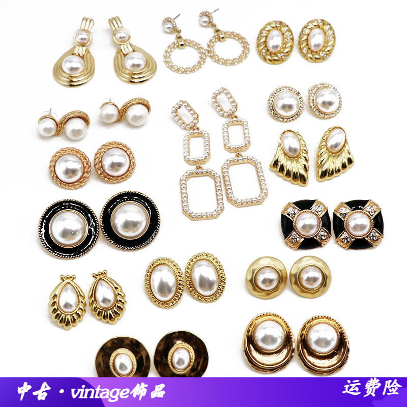 厂家供应仿古典珍珠中古耳夹赫本
