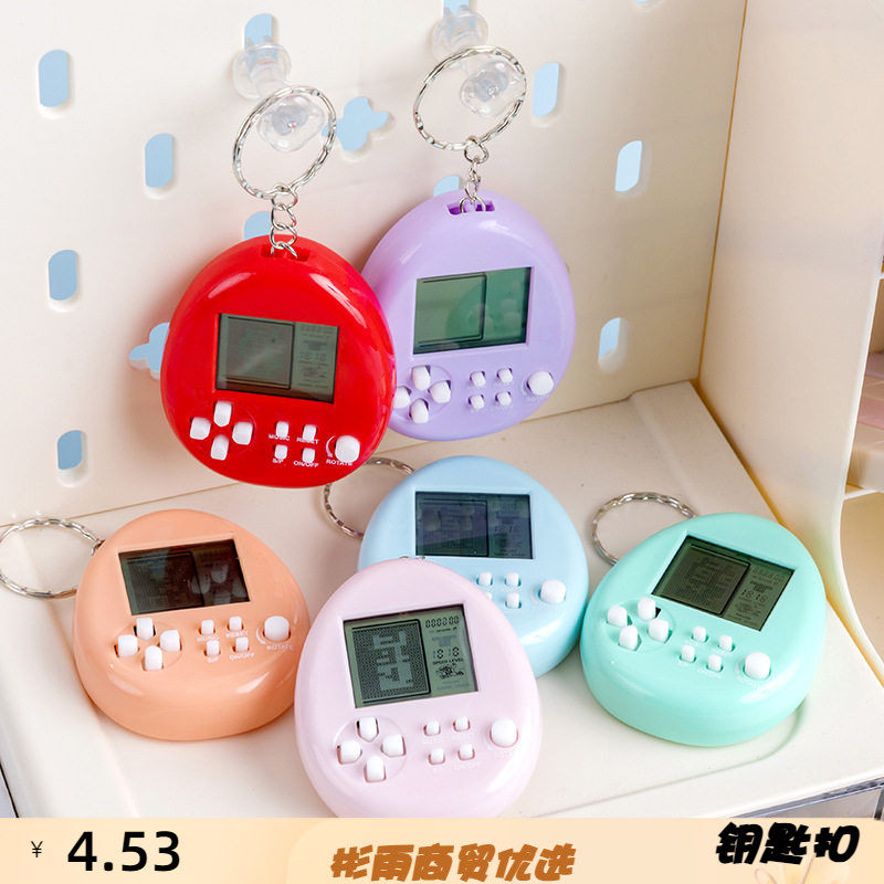 跨境迷你掌上游戏机钥匙扣俄罗斯方块电子游戏机掌机书包创意挂饰