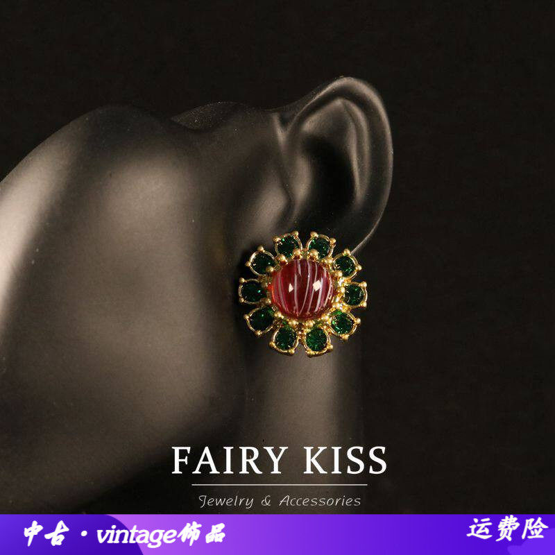 精致简约百搭太阳花耳饰琉璃镶嵌