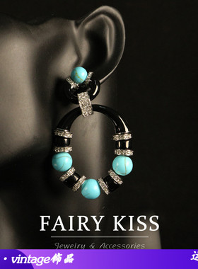 时尚个性欧美夸张黑色珐琅长款耳钉优雅气质高级感几何百搭饰品