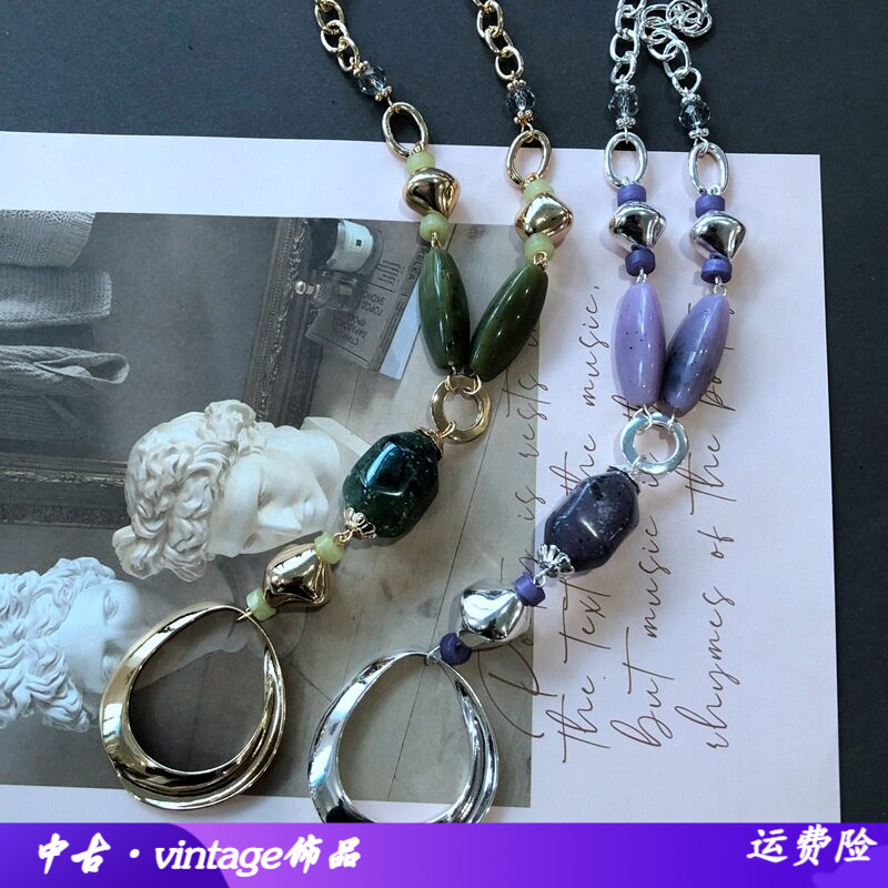 欧美复古风金色银色短款项链颈链