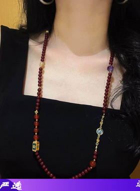 高品质复古新年红施家珍珠天然紫