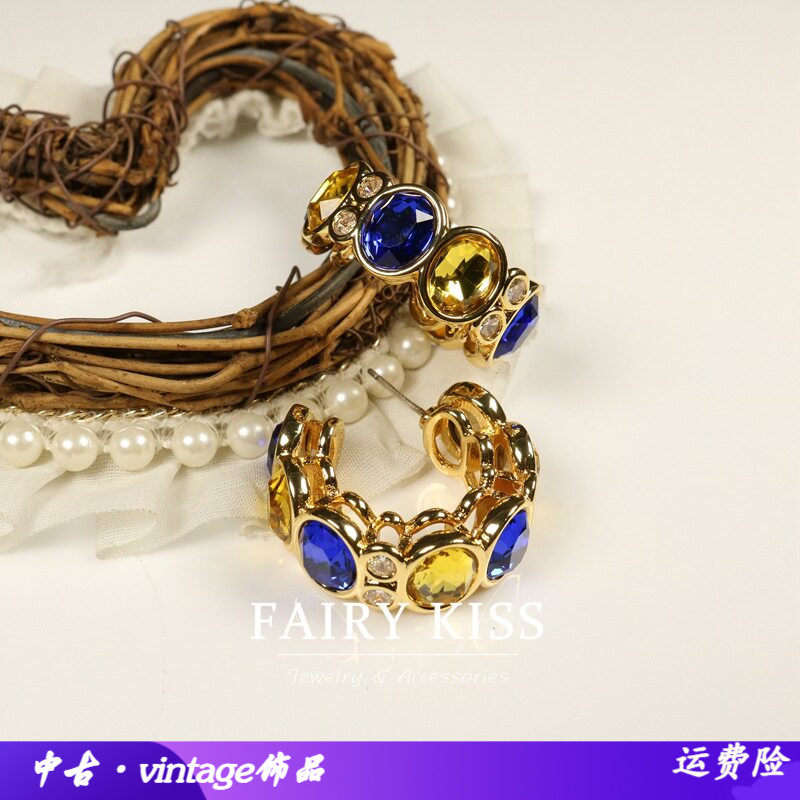 中古大气C圈耳环设计感简约时尚