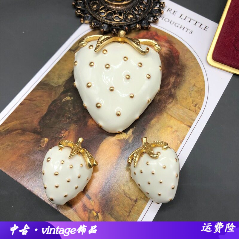 小众简约个性设计白色珐琅釉草莓