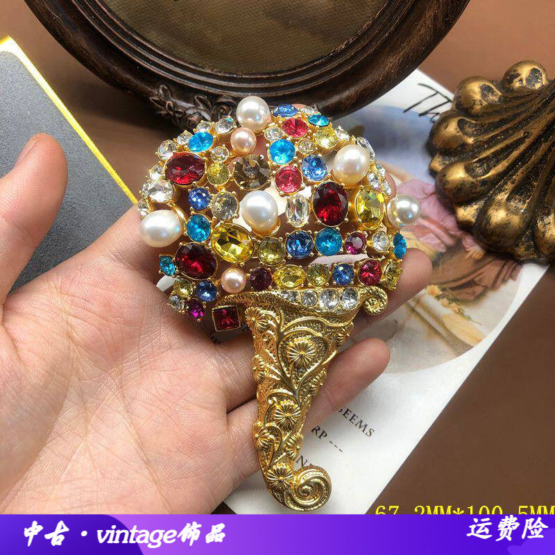 巴洛克西洋古董珍珠复古欧式宫廷亚光胸针vintage配饰品别针胸花