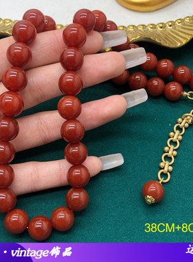 青岛饰品红玛瑙串珠项链弹力手链