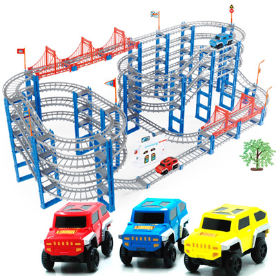 儿童玩具车百变男孩拼装多层城市轨道车套装电动汽车小火车清仓