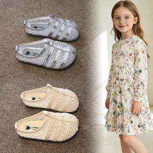 包头镂空透气公主鞋 2026夏季 子女童凉拖鞋 儿童鞋 低包跟外穿潮 新款