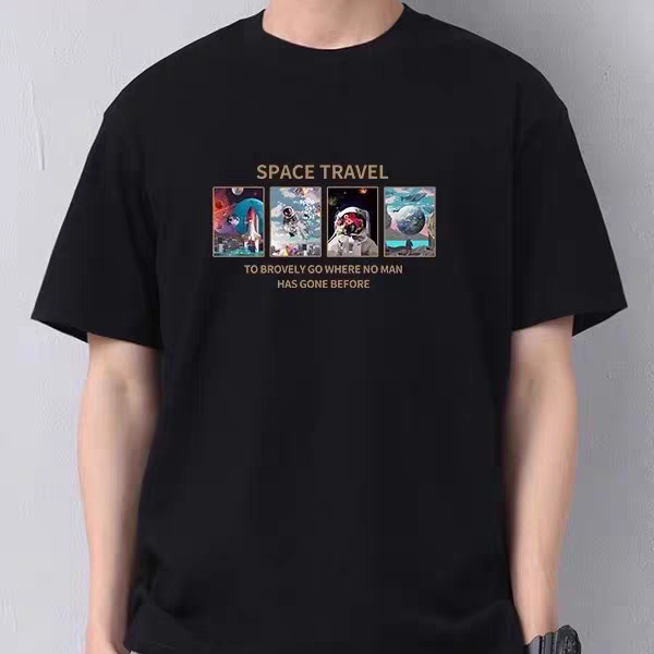 爆款高级感男士短袖t恤宽松重磅夏季新款圆领打底衫轻奢T恤上衣男,男装,T恤,淘宝优惠券,粉丝福利购,淘宝优惠卷