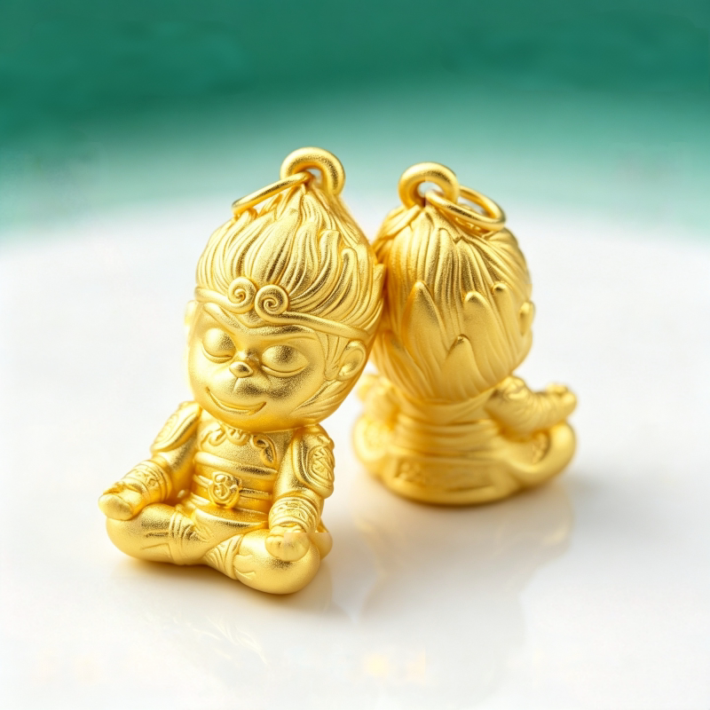 金包银古法孙悟空吊坠男士礼物