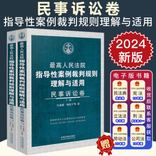 2024新书 最高人民法院指导性案例裁判规则理解与适用•民事诉讼卷 上下册 江必新何东宁 等著 根据新修改《民事诉讼法》全新编写