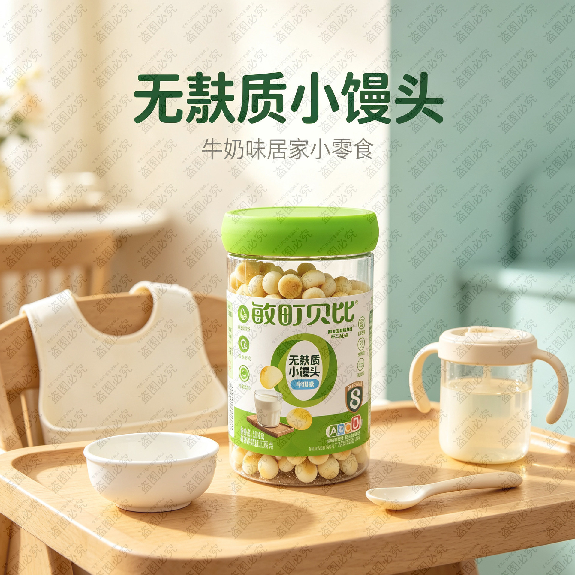 敏町贝比无麸质小馒头牛奶味敏宝零食罐装奶豆无麸质配方高钙健康