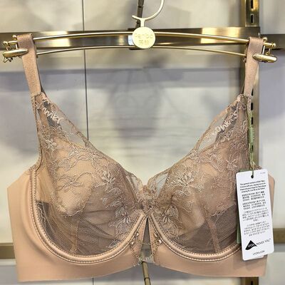 芬铂夏季新款文胸性感镂空3143 C调整型内衣无痕聚拢薄款月牙杯