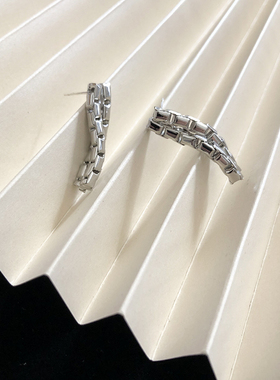 MOON OVER 设计师复古港风创意链条耳环欧美冷淡风拉链造型耳环