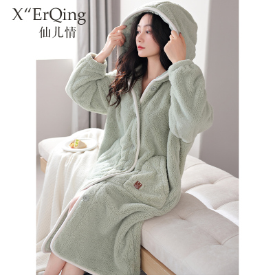 2024冬季法兰绒女士睡袍