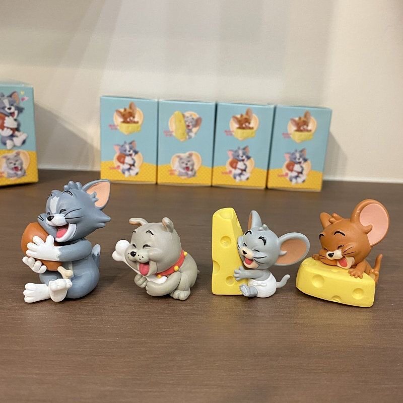 猫和老鼠芝士系列潮玩盲盒汤姆和杰瑞可爱公仔手办汽车摆件玩偶