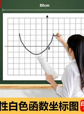 教诚白色磁贴数学函数坐标图大号磁性软贴数学老师用加厚黑板磁贴