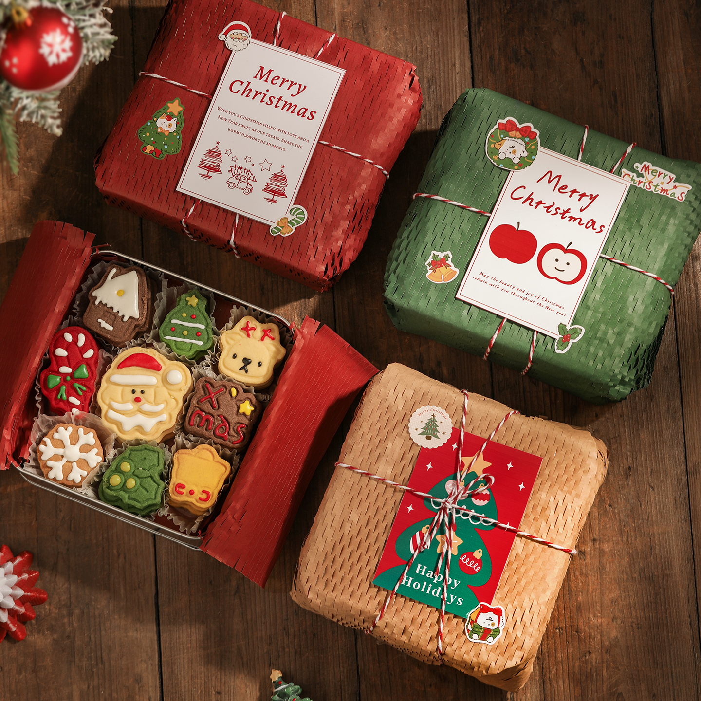 圣诞节糖果盒礼盒高档方形铁盒包装盒姜饼曲奇饼干雪花酥点心盒子