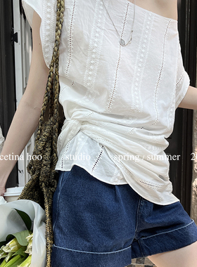 GRACETINA HOO-重工扭结斜下摆两穿小衫(不含下装和项链)CSA7104