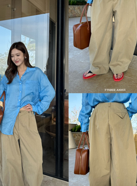 F.THREE三姐妹-上新热卖款韩版阔腿显瘦通勤中腰百搭休闲裤96092