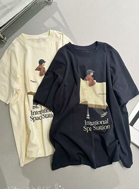 BOBO1972-磅棉透气圆领百搭宽松遮肉高清印花工艺短袖T恤C611539