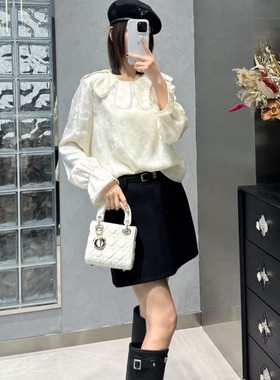 锦秀谷-花甜美春季新款打底花瓣领喇叭袖云肩宽松小衫G222-99651