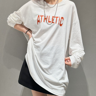 OPEN 圆领字母印花宽松时尚 长袖 T恤71691 26年春款