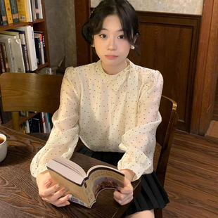 设计感独特超好看波点上衣漂亮小衫 6早春新款 570 Tea·绿茶 Green