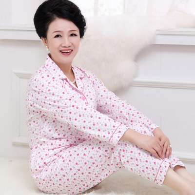 607080奶奶薄款睡衣女纯棉