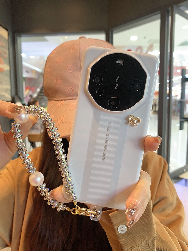 新款适用华为mate40rs保时捷手机壳带挂绳mate50/60pro秒变款水钻蝴蝶奢华30高档手提创意腕带女款非凡大师