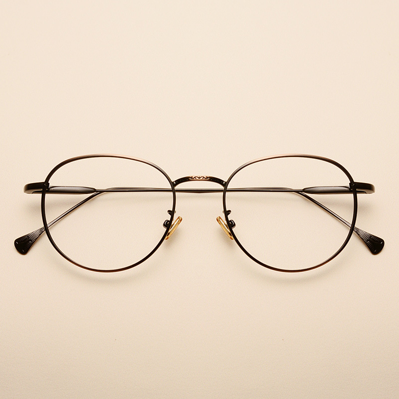 复古圆框眼镜框女韩版潮 圆脸圆形文艺金丝边眼睛框镜架配近视男