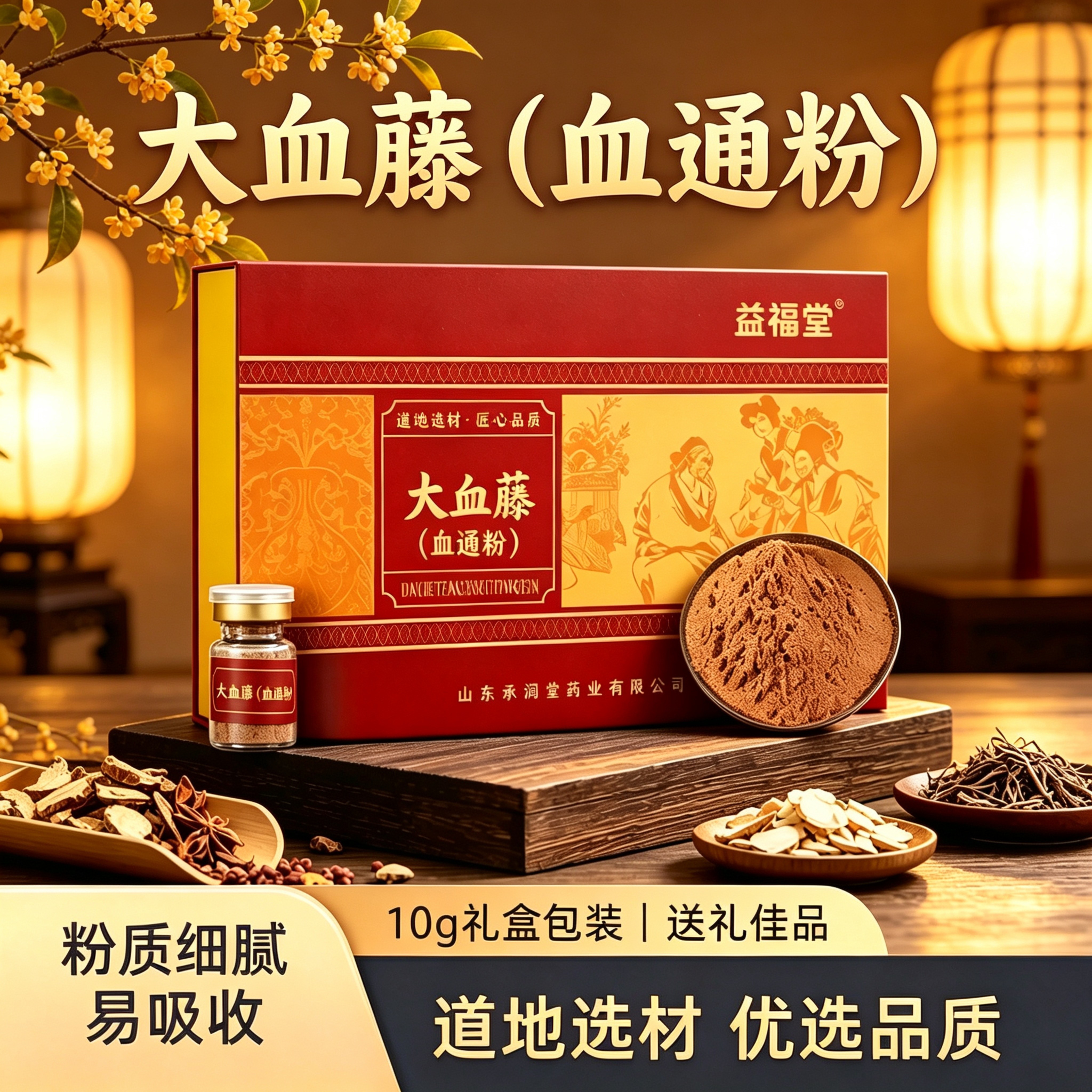 大血藤血通粉礼盒装道地选材独立包装便携即食冲泡自用送长辈亲友