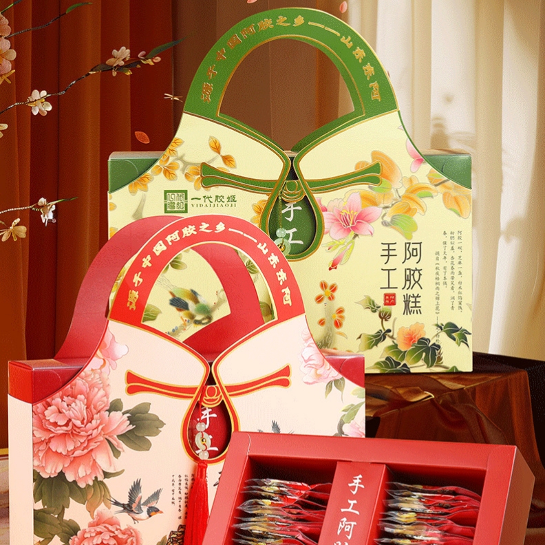 东阿正品即食手工阿胶糕400g500g礼盒装国潮风送礼非遗小锅熬制