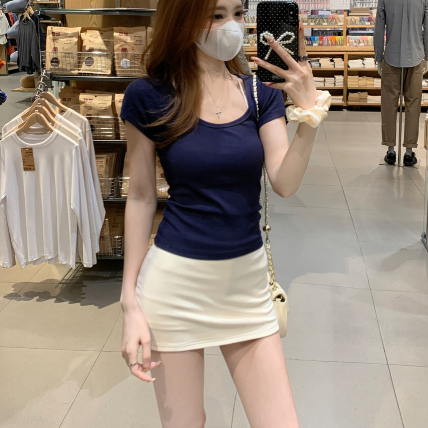 辣妹瑜伽裙裤女夏防走光显瘦包臀弹力百搭紧身超短裙迷你半身裙子