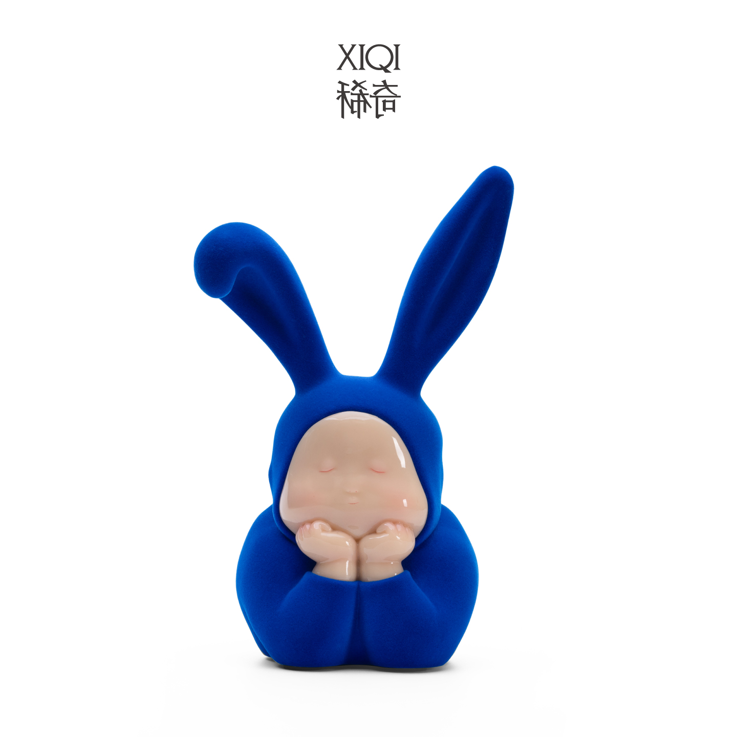 稀奇艺术儿童卡通兔比比植绒摆件