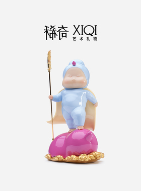 稀奇艺术《福禄·自在》桌面书架玄关摆件雕塑生日礼物乔迁礼品