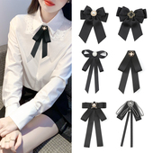 领结女飘带蝴蝶结装 小香风丝带领饰裙领花学院风别胸针 饰衬衣法式