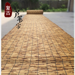 饰遮阳帘卷帘窗帘隔断帘遮光帘 芦苇帘子草帘子竹帘复古禅意墙面装