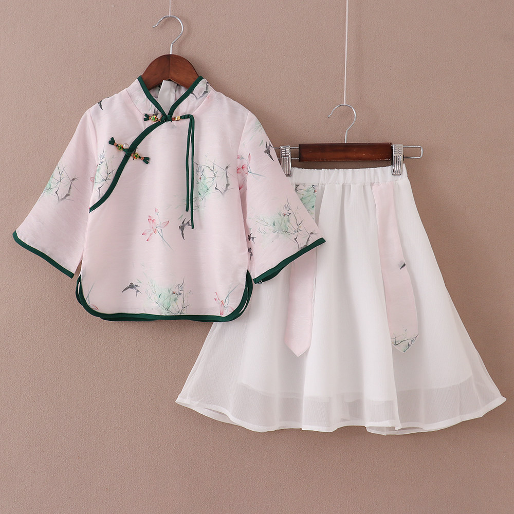 女童连衣裙夏季大儿童民族风唐装汉服