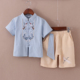 新款 儿童盘扣唐装 中国风汉服立领 套装 两件套潮 短裤 男童2025夏季