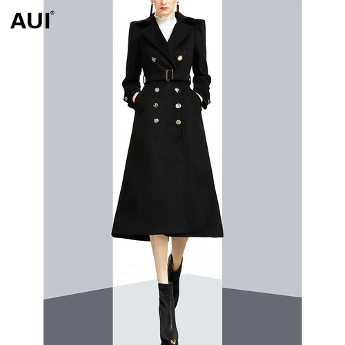 Элитное модное шерстяное пальто, зимняя длинная куртка, свободный крой, средней длины