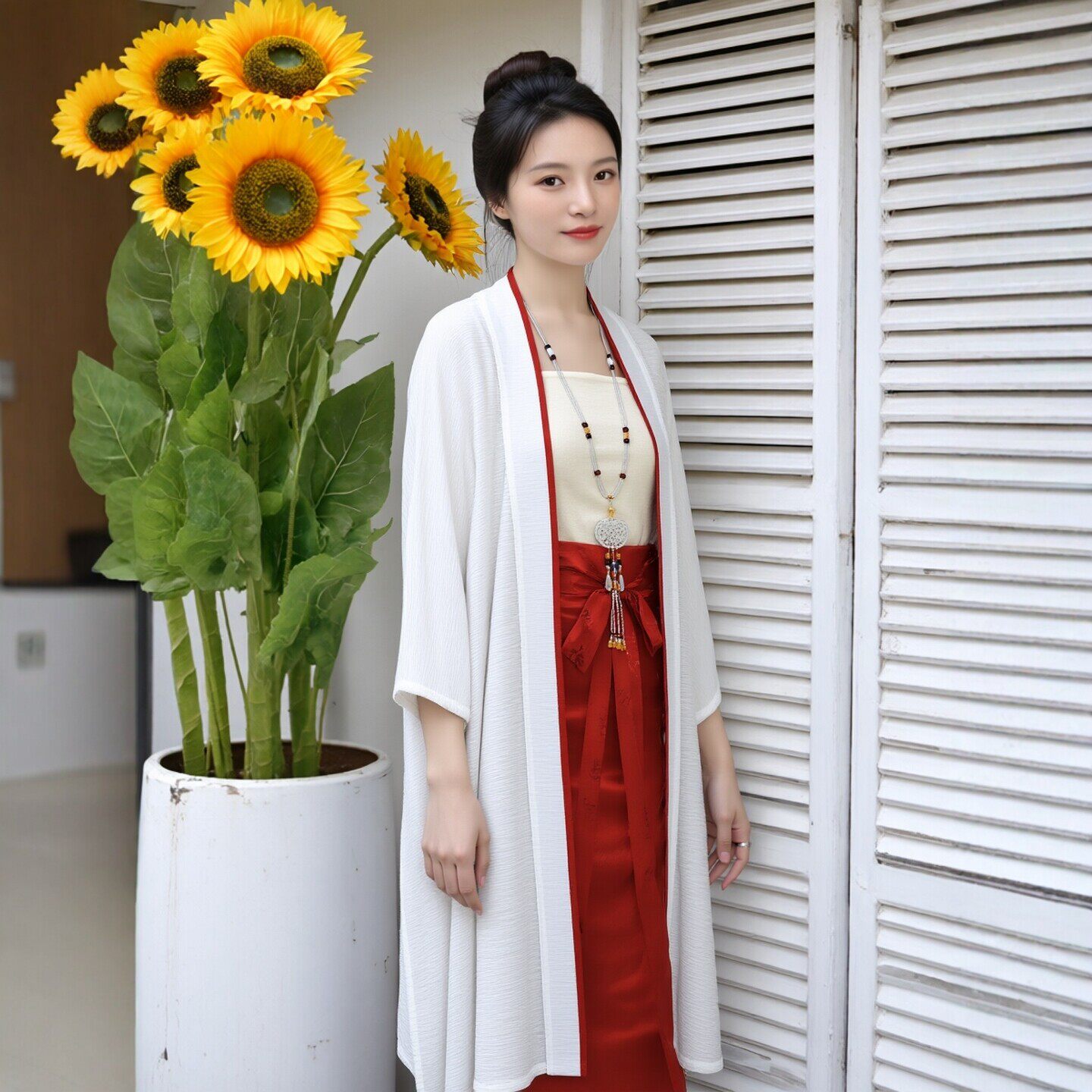 长干寺宋璇裙春秋梦华汉服改良棉麻长衫百搭提花两片裙主腰套装女