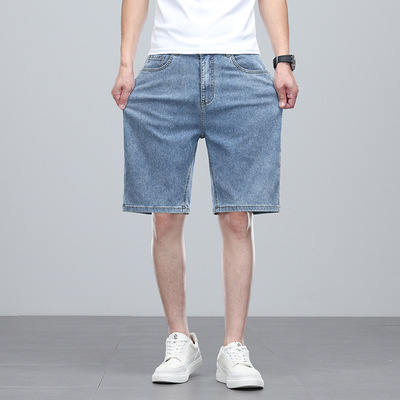 夏季新品天丝五分牛仔裤男宽松