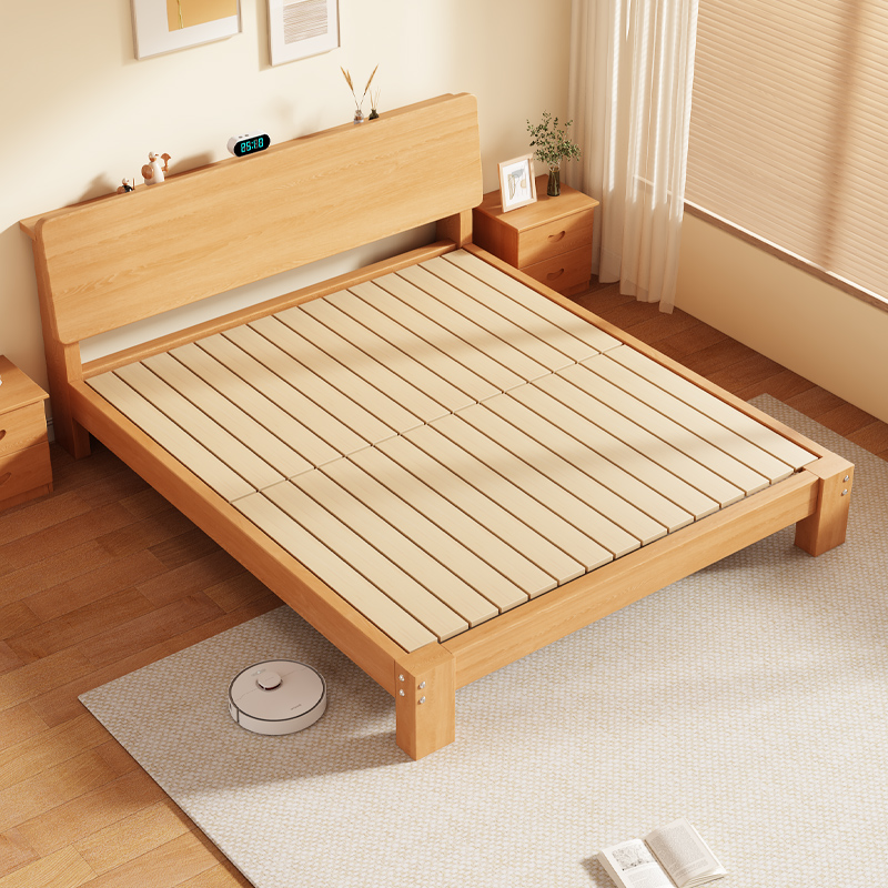 榉木实木床榻榻米床架子