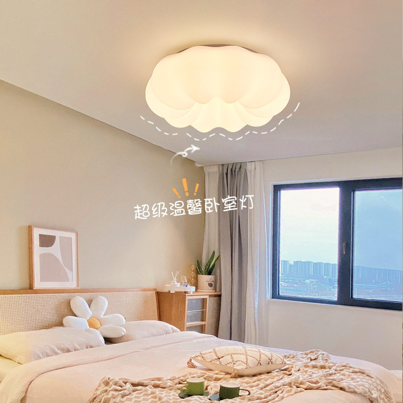 卧室灯现代简约吸顶灯主卧2026新款中山灯具奶油风儿童房南瓜吊灯图片
