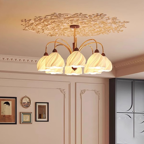 法式中古客厅灯浪漫裙摆灯全光谱