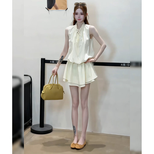 韩系俏皮少女感花苞连衣裙女夏季流行26年百搭掐腰A字显瘦短裙潮