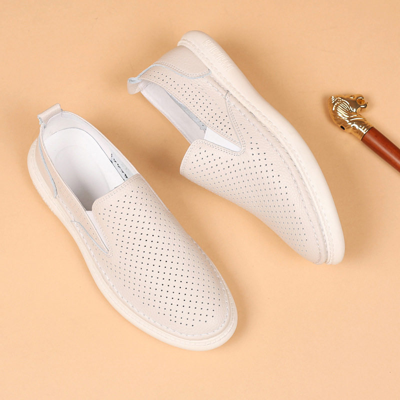 头层牛皮夏季新款男士凉鞋真皮镂空洞洞鞋男款透气皮鞋休闲鞋鞋子