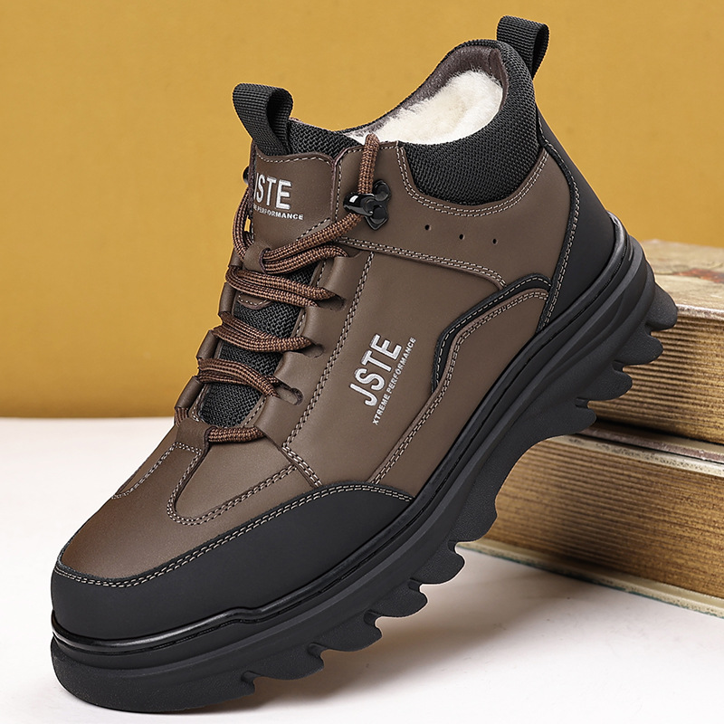 男雪地靴皮毛一体男棉鞋冬真皮羊毛高帮保暖棉皮鞋户外厚底棉靴